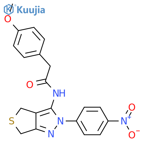 2-(4-methoxyphenyl)-N-2-(4-nitrophenyl)-2H,4H,6H-thieno3,4-cpyrazol-3-ylacetamide structure