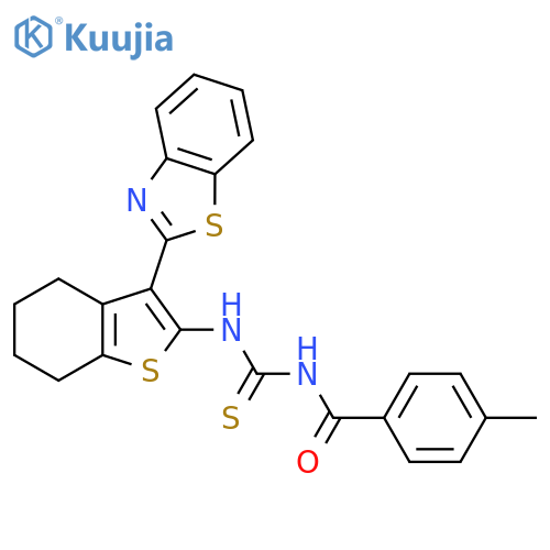 3-3-(1,3-benzothiazol-2-yl)-4,5,6,7-tetrahydro-1-benzothiophen-2-yl-1-(4-methylbenzoyl)thiourea structure