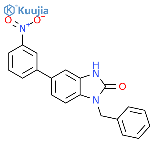 2H-Benzimidazol-2-one, 1,3-dihydro-5-(3-nitrophenyl)-1-(phenylmethyl)- structure