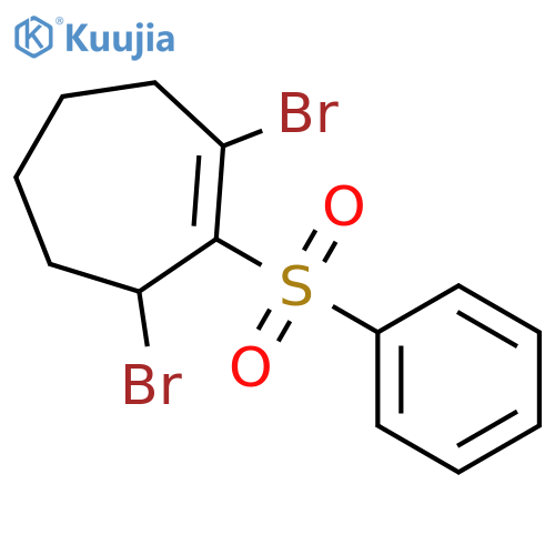 Cycloheptene, 1,3-dibromo-2-(phenylsulfonyl)- structure