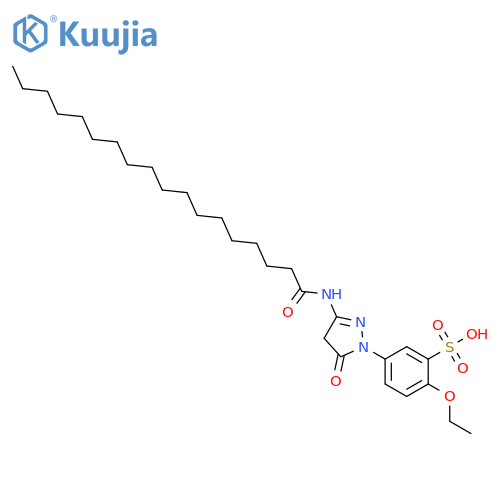 Benzenesulfonic acid,5-[4,5-dihydro-5-oxo-3-[(1-oxooctadecyl)amino]-1H-pyrazol-1-yl]-2-ethoxy- structure