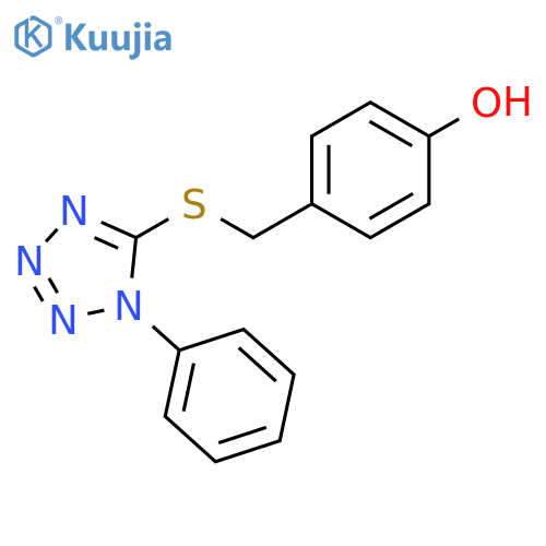 Phenol, 4-[[(1-phenyl-1H-tetrazol-5-yl)thio]methyl]- structure