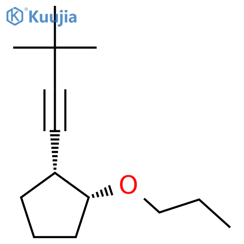Cyclopentane, 1-(3,3-dimethyl-1-butynyl)-2-propoxy-, (1R,2R)-rel- structure