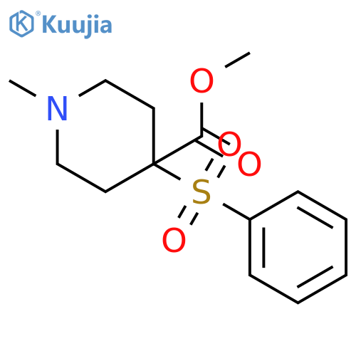 4-Piperidinecarboxylic acid, 1-methyl-4-(phenylsulfonyl)-, methyl ester structure