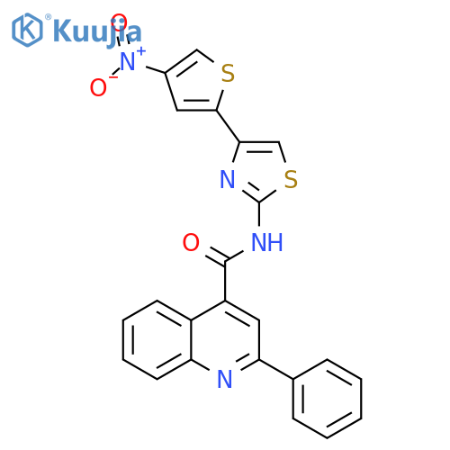 N-4-(4-nitrothiophen-2-yl)-1,3-thiazol-2-yl-2-phenylquinoline-4-carboxamide structure