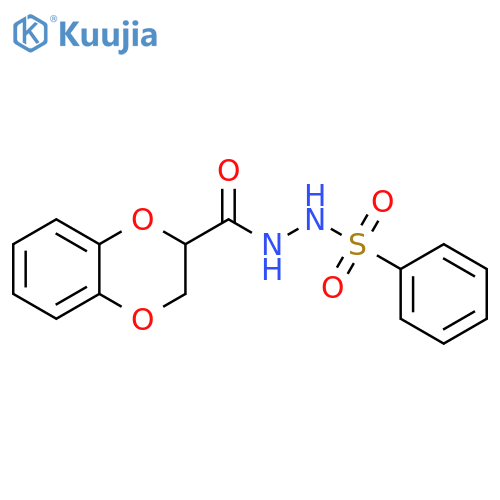 1,4-Benzodioxin-2-carboxylic acid, 2,3-dihydro-,2-(phenylsulfonyl)hydrazide structure