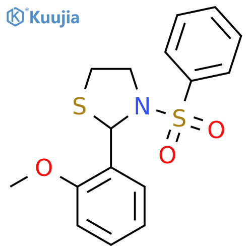 3-(benzenesulfonyl)-2-(2-methoxyphenyl)-1,3-thiazolidine structure
