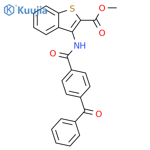 methyl 3-(4-benzoylbenzamido)-1-benzothiophene-2-carboxylate structure