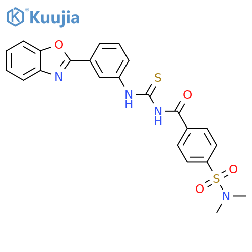 1-3-(1,3-benzoxazol-2-yl)phenyl-3-4-(dimethylsulfamoyl)benzoylthiourea structure