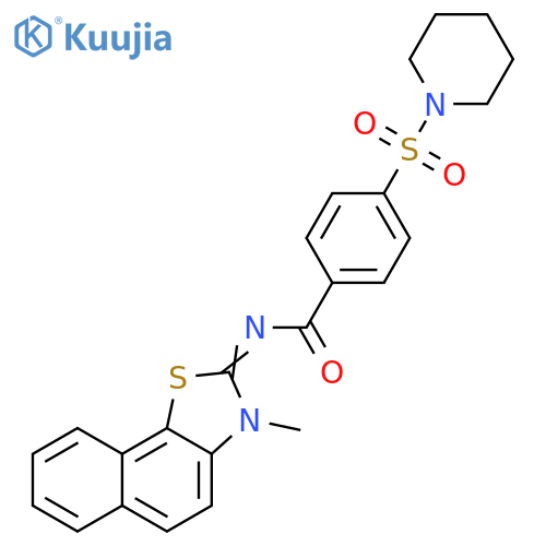 N-(2E)-3-methyl-2H,3H-naphtho2,1-d1,3thiazol-2-ylidene-4-(piperidine-1-sulfonyl)benzamide structure