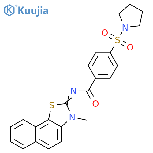 N-(2E)-3-methyl-2H,3H-naphtho2,1-d1,3thiazol-2-ylidene-4-(pyrrolidine-1-sulfonyl)benzamide structure