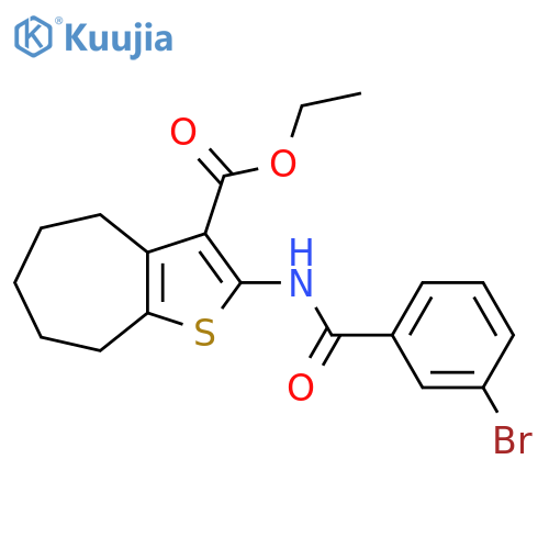 ethyl 2-(3-bromobenzamido)-4H,5H,6H,7H,8H-cycloheptabthiophene-3-carboxylate structure