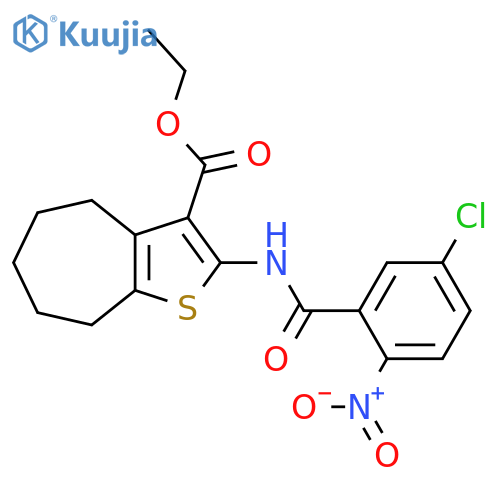 ethyl 2-(5-chloro-2-nitrobenzamido)-4H,5H,6H,7H,8H-cycloheptabthiophene-3-carboxylate structure