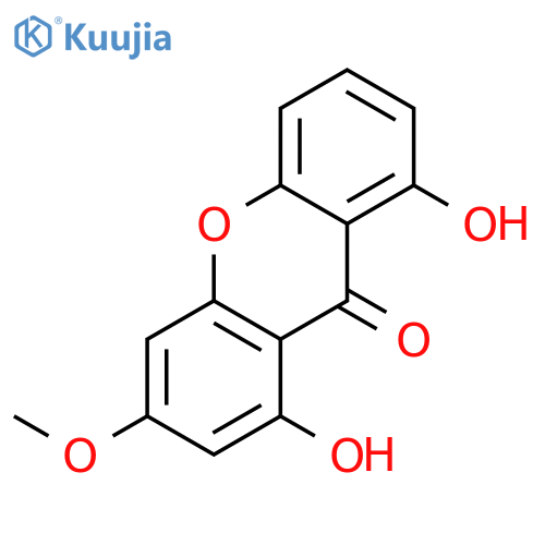 1,8-dihydroxy-3-methoxy-9H-xanthen-9-one structure