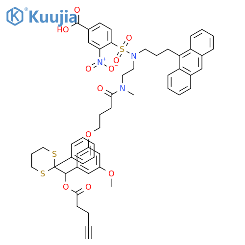 Benzoic acid, 4-[[[3-(9-anthracenyl)propyl][2-[[4-[3-methoxy-5-[[(1-oxo-4-pentyn-1-yl)oxy](2-phenyl-1,3-dithian-2-yl)methyl]phenoxy]-1-oxobutyl]methylamino]ethyl]amino]sulfonyl]-3-nitro- structure