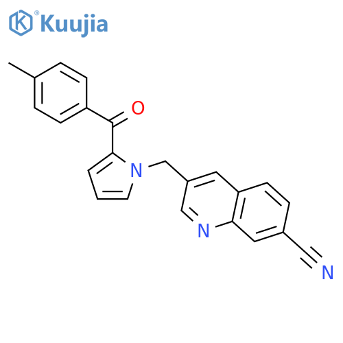 7-Quinolinecarbonitrile, 3-[[2-(4-methylbenzoyl)-1H-pyrrol-1-yl]methyl]- structure