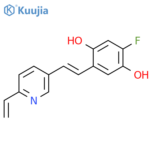 1,4-Benzenediol, 2-[(1E)-2-(6-ethenyl-3-pyridinyl)ethenyl]-5-fluoro- structure