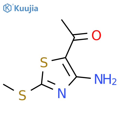 1-4-amino-2-(methylsulfanyl)-1,3-thiazol-5-ylethan-1-one structure