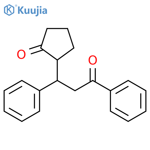 2-(3-oxo-1,3-diphenylpropyl)cyclopentanone structure