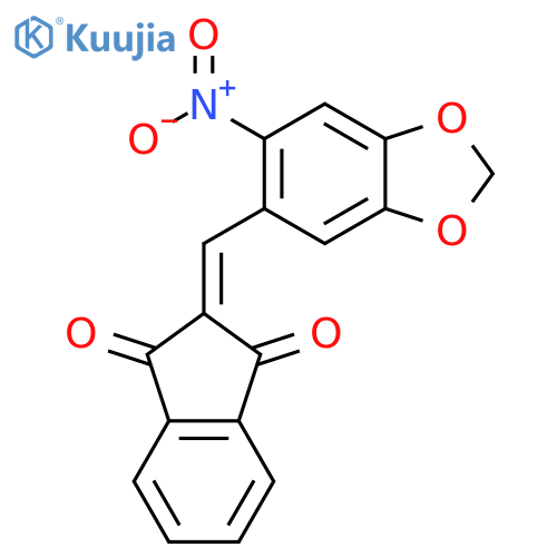 2-(6-Nitro-1,3-benzodioxol-5-yl)methylene-1H-indene-1,3(2H)-dione structure