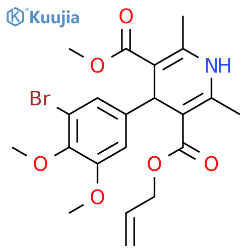 methyl prop-2-en-1-yl 4-(3-bromo-4,5-dimethoxyphenyl)-2,6-dimethyl-1,4-dihydropyridine-3,5-dicarboxylate structure