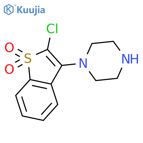 1-(2-chloro-1,1-dioxido-1-benzothiophen-3-yl)piperazine structure