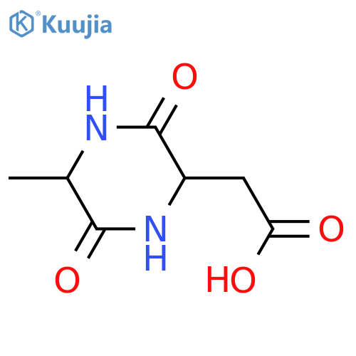 2-(5-methyl-3,6-dioxopiperazin-2-yl)acetic acid structure