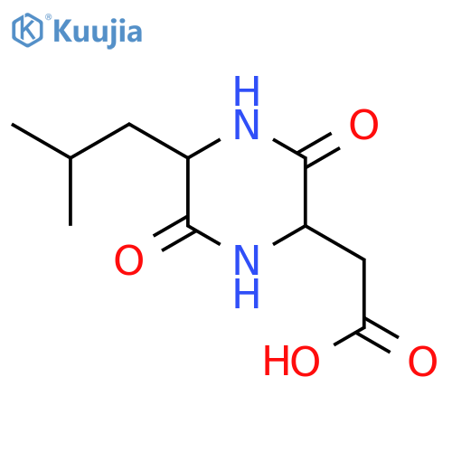2-PIPERAZINEACETIC ACID, 5-(2-METHYLPROPYL)-3,6-DIOXO- structure
