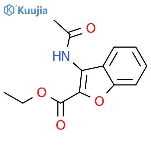 2-BENZOFURANCARBOXYLIC ACID, 3-(ACETYLAMINO)-, ETHYL ESTER structure