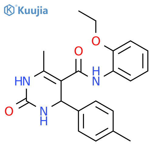 N-(2-ethoxyphenyl)-6-methyl-4-(4-methylphenyl)-2-oxo-1,2,3,4-tetrahydropyrimidine-5-carboxamide structure