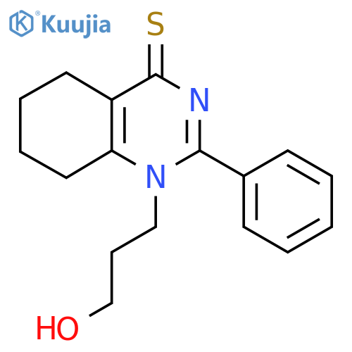 1-(3-hydroxypropyl)-2-phenyl-1,4,5,6,7,8-hexahydroquinazoline-4-thione structure