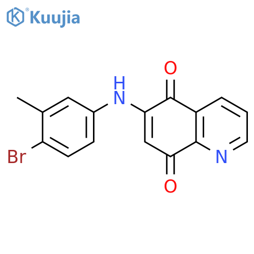 5,8-Quinolinedione, 6-[(4-bromo-3-methylphenyl)amino]- structure