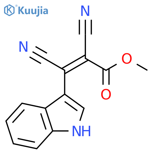 2-Propenoic acid, 2,3-dicyano-3-(1H-indol-3-yl)-, methyl ester structure
