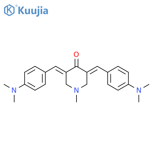 3,5-bis[[4-(dimethylamino)phenyl]methylidene]-1-methylpiperidin-4-one structure