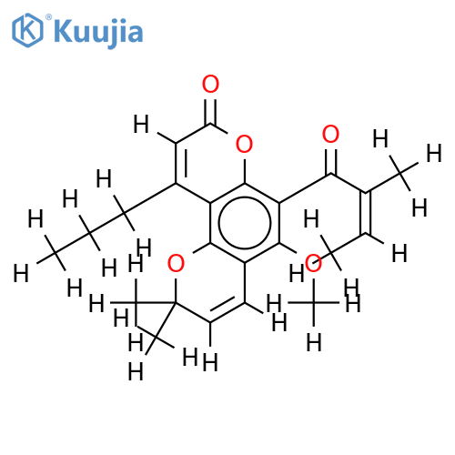 5-methoxy-2,2-dimethyl-6-(2-methyl-1-oxo-2-butenyl)-10-propyl-2H,8H-benzo[1,2-b,3,4-b']dipyran-8-one structure