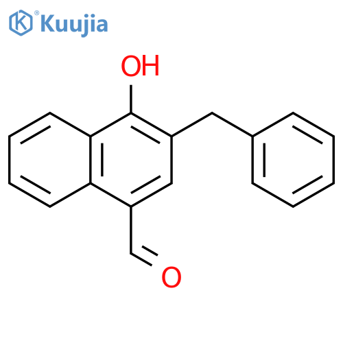1-Naphthalenecarboxaldehyde, 4-hydroxy-3-(phenylmethyl)- structure