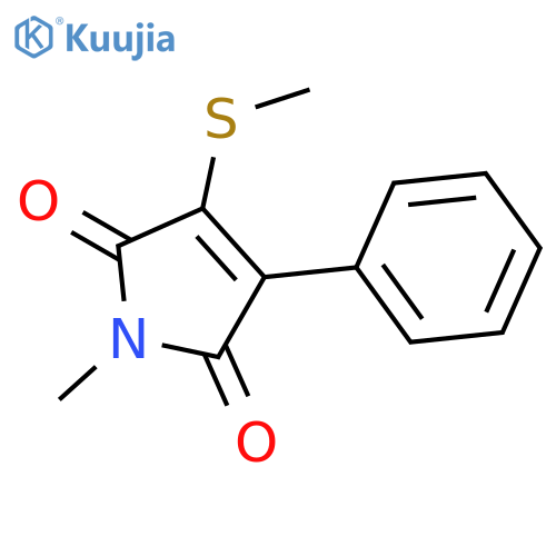 1H-PYRROLE-2,5-DIONE, 1-METHYL-3-(METHYLTHIO)-4-PHENYL- structure