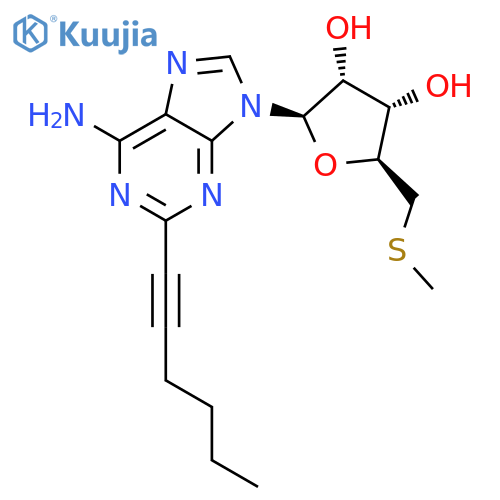 Adenosine, 2-(1-hexynyl)-5'-S-methyl-5'-thio- structure