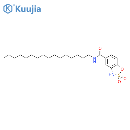 3H-1,2,3-Benzoxathiazole-5-carboxamide, N-hexadecyl-, 2,2-dioxide structure