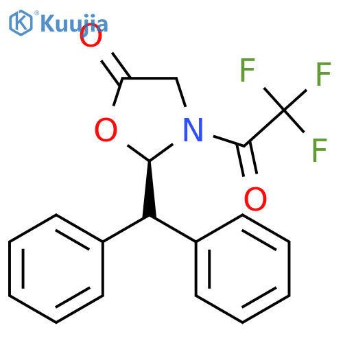 5-OXAZOLIDINONE, 2-(DIPHENYLMETHYL)-3-(TRIFLUOROACETYL)-, (2R)- structure