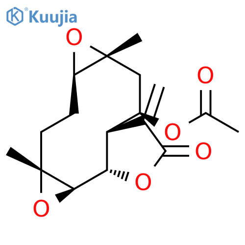 Bisoxireno[5,6:9,10]cyclodeca[1,2-b]furan-3(1bH)-one,5-(acetyloxy)decahydro-6a,9a-dimethyl-4-methylene-,(1aR,1bS,4aR,5R,6aR,7aR,9aR)- (9CI) structure
