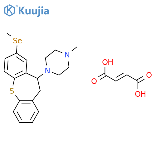 1-methyl-4-[8-(methylselanyl)-10,11-dihydrodibenzo[b,f]thiepin-10-yl]piperazine (2E)-but-2-enedioate structure