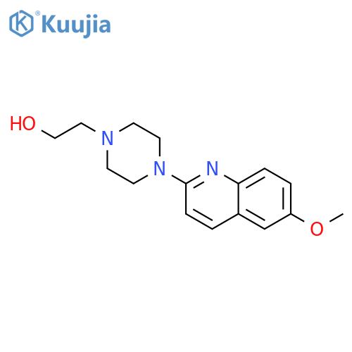 1-Piperazineethanol, 4-(6-methoxy-2-quinolinyl)- structure