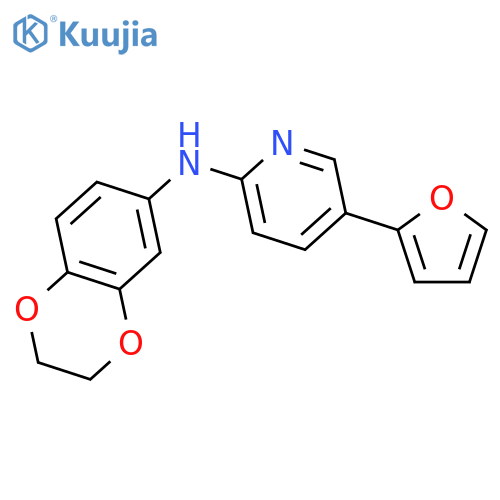 2-PYRIDINAMINE, N-(2,3-DIHYDRO-1,4-BENZODIOXIN-6-YL)-5-(2-FURANYL)- structure