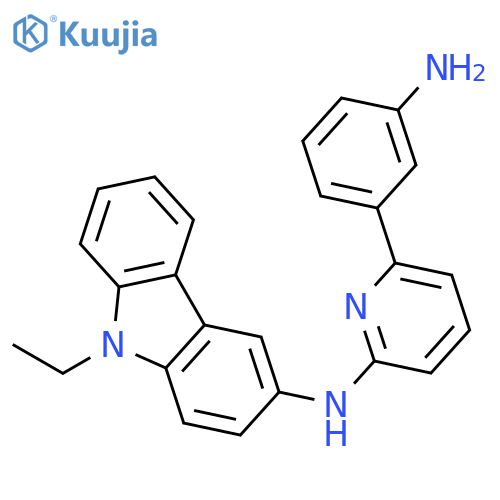 9H-Carbazol-3-amine, N-[6-(3-aminophenyl)-2-pyridinyl]-9-ethyl- structure