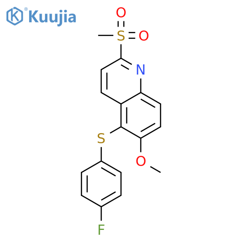 Quinoline, 5-[(4-fluorophenyl)thio]-6-methoxy-2-(methylsulfonyl)- structure