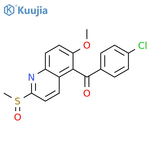 METHANONE, (4-CHLOROPHENYL)[6-METHOXY-2-(METHYLSULFINYL)-5-QUINOLINYL]- structure
