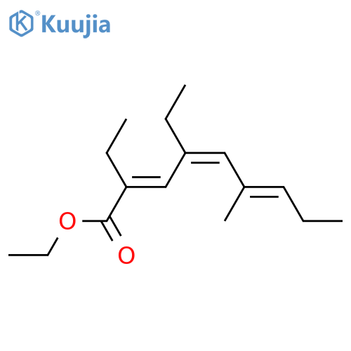 2,4,6-NONATRIENOIC ACID, 2,4-DIETHYL-6-METHYL-, ETHYL ESTER, (2E,4E,6E)- structure
