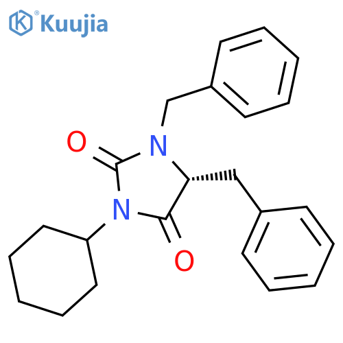 2,4-IMIDAZOLIDINEDIONE, 3-CYCLOHEXYL-1,5-BIS(PHENYLMETHYL)-, (5R)- structure