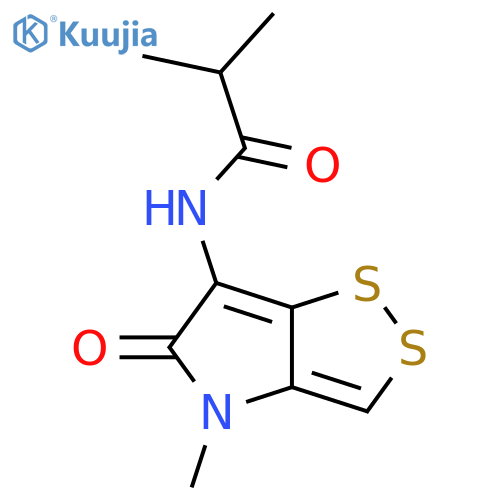 2-Methyl-N-(4-methyl-5-oxodithiolo[4,3-b]pyrrol-6-yl)propanamide structure